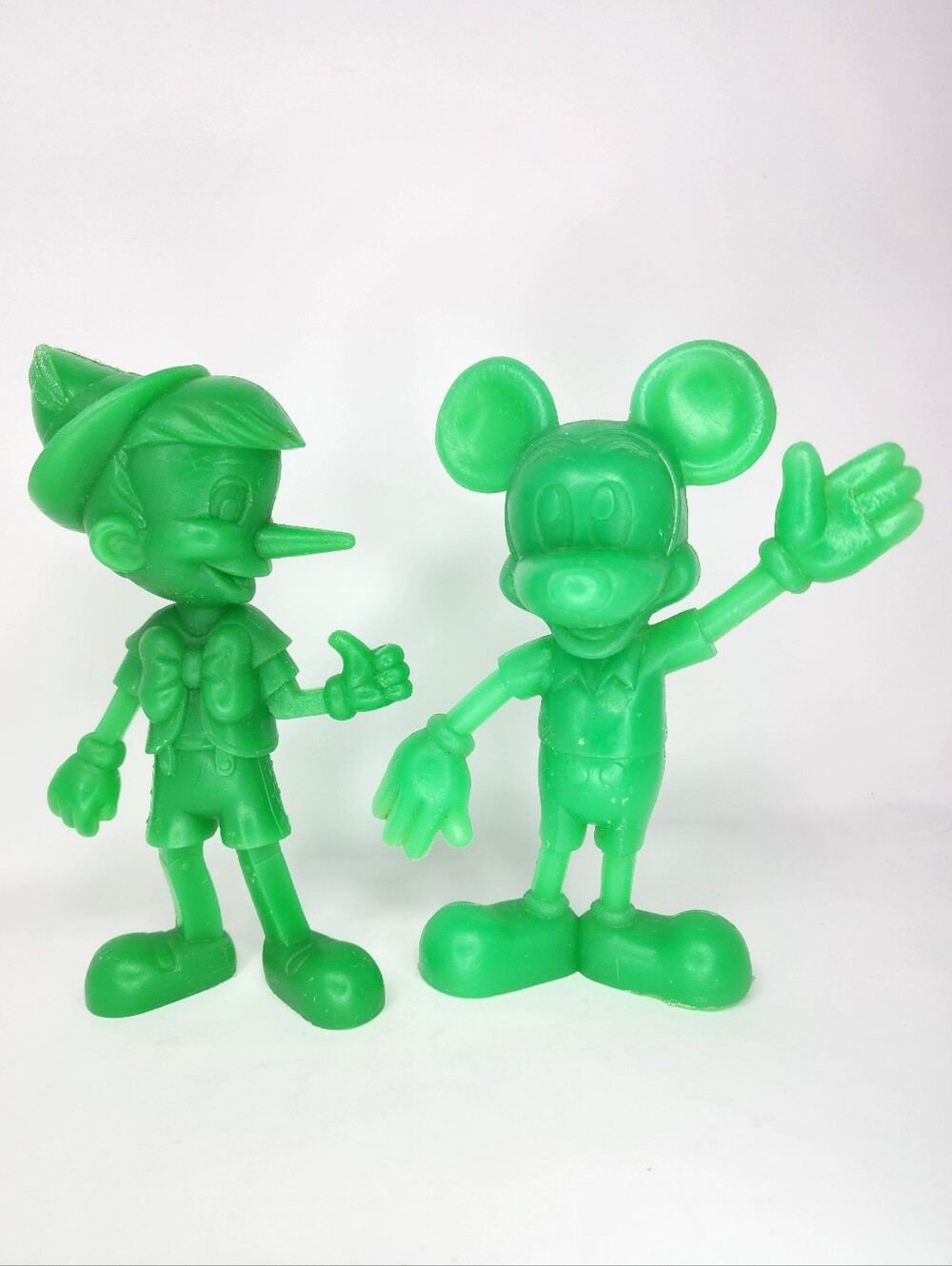Disney Mickey Mouse and Pinocchio Green Figurines